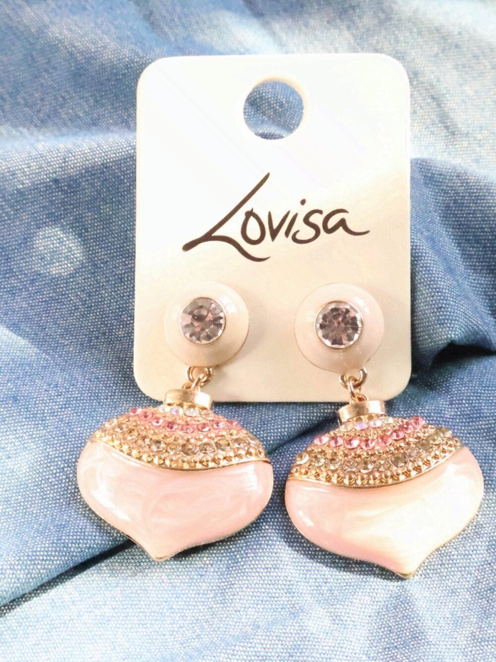 Lovisa Elegant Pink Crystal Drop Earrings Fashion Statement Jewelry